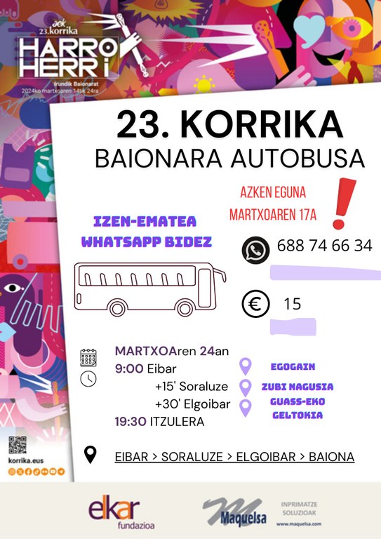 Autobús para ir a la fiesta del fin de la Korrika