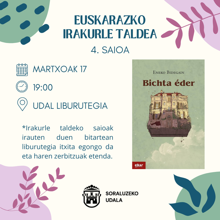 Euskarazko irakurle taldea: "Bichta éder"